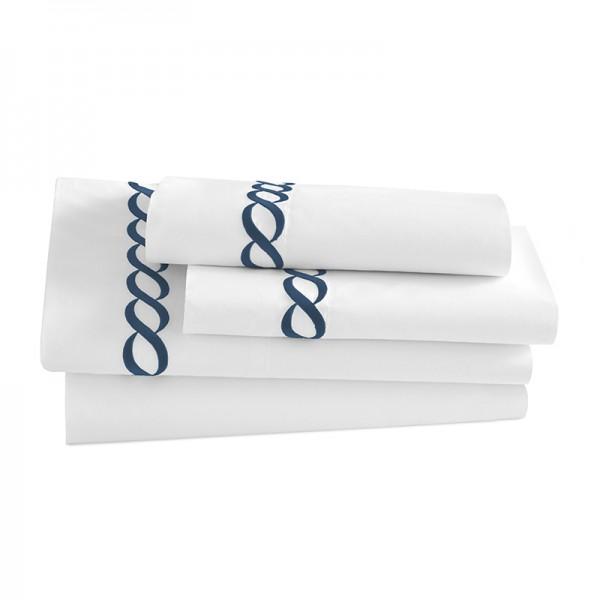 Pisano Eucalyptus Percale Embroidered Sheets - Luxor Linens 