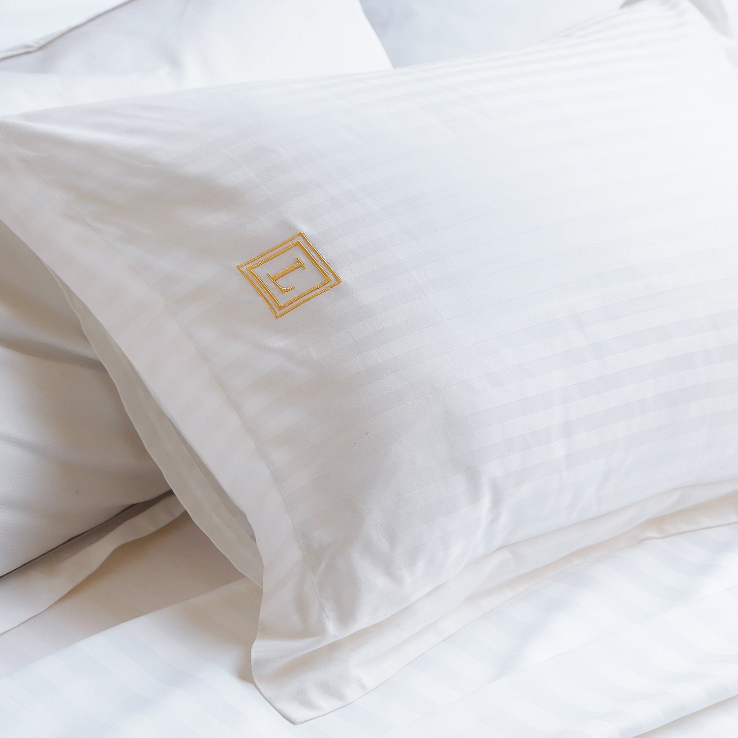 Elegant White Modern Gray Monogram Pillow Case