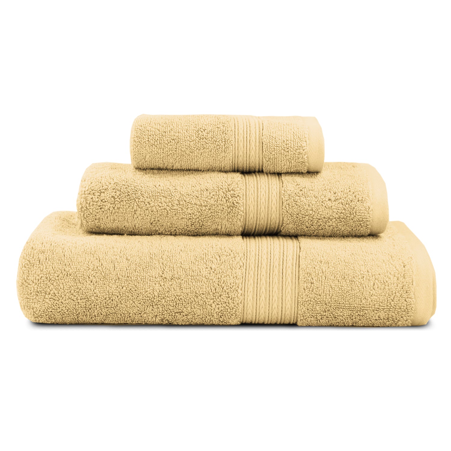 Melissa Linen Large Bath Towel Set, 3 Piece, Absorbent, Quick Dry, Bath Sheet, Hand Towel, Washcloth, Yellow