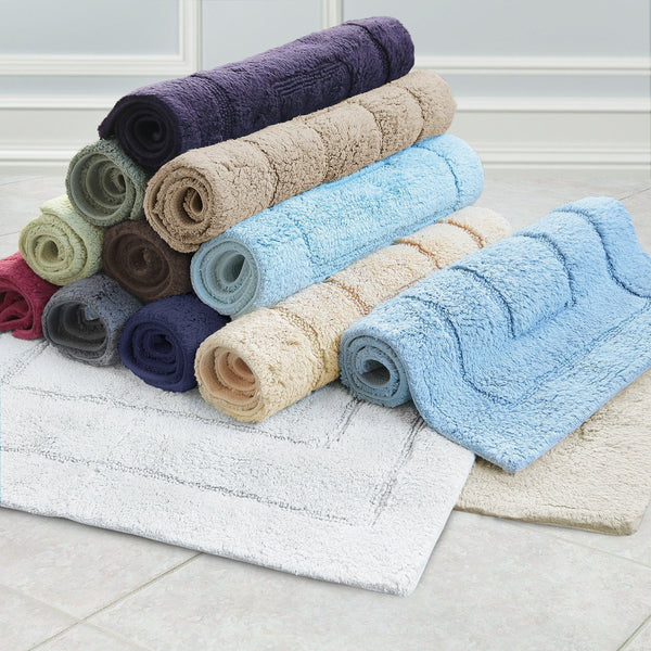 Luxor Linens Lakeview Luxury Fuzzy Bath Rugs, Brown