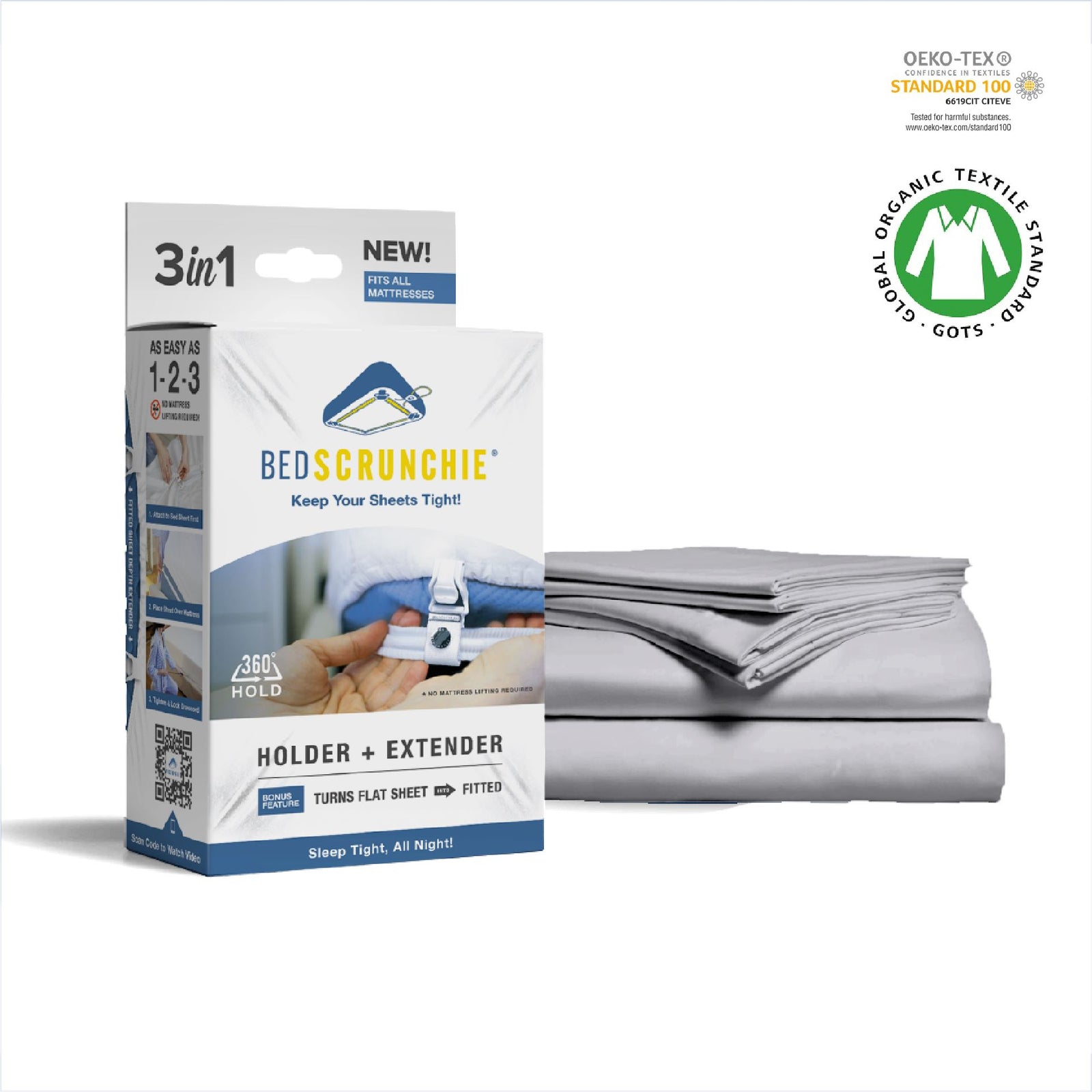 Organic Cotton Sheet Set + Bed Scrunchie Bundle