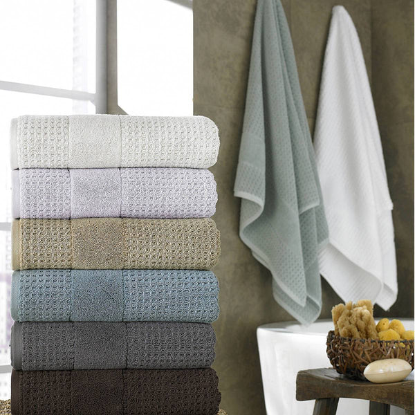 Buonaparte Egyptian Cotton Waffle Luxury Spa Towel Collection, Size: Wash Cloth, Green