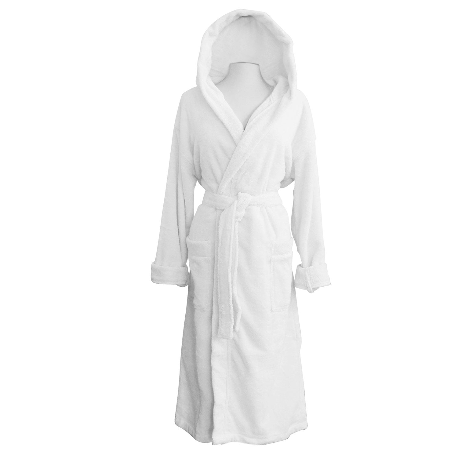 hooded cotton dressing gown White Hooded Bath Robe