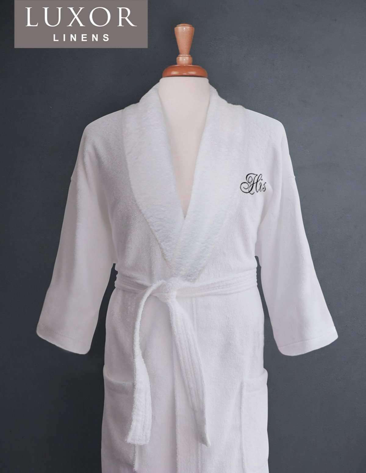White Personalised Luxury Soft & Lightweight Fleece Bath Robe 
