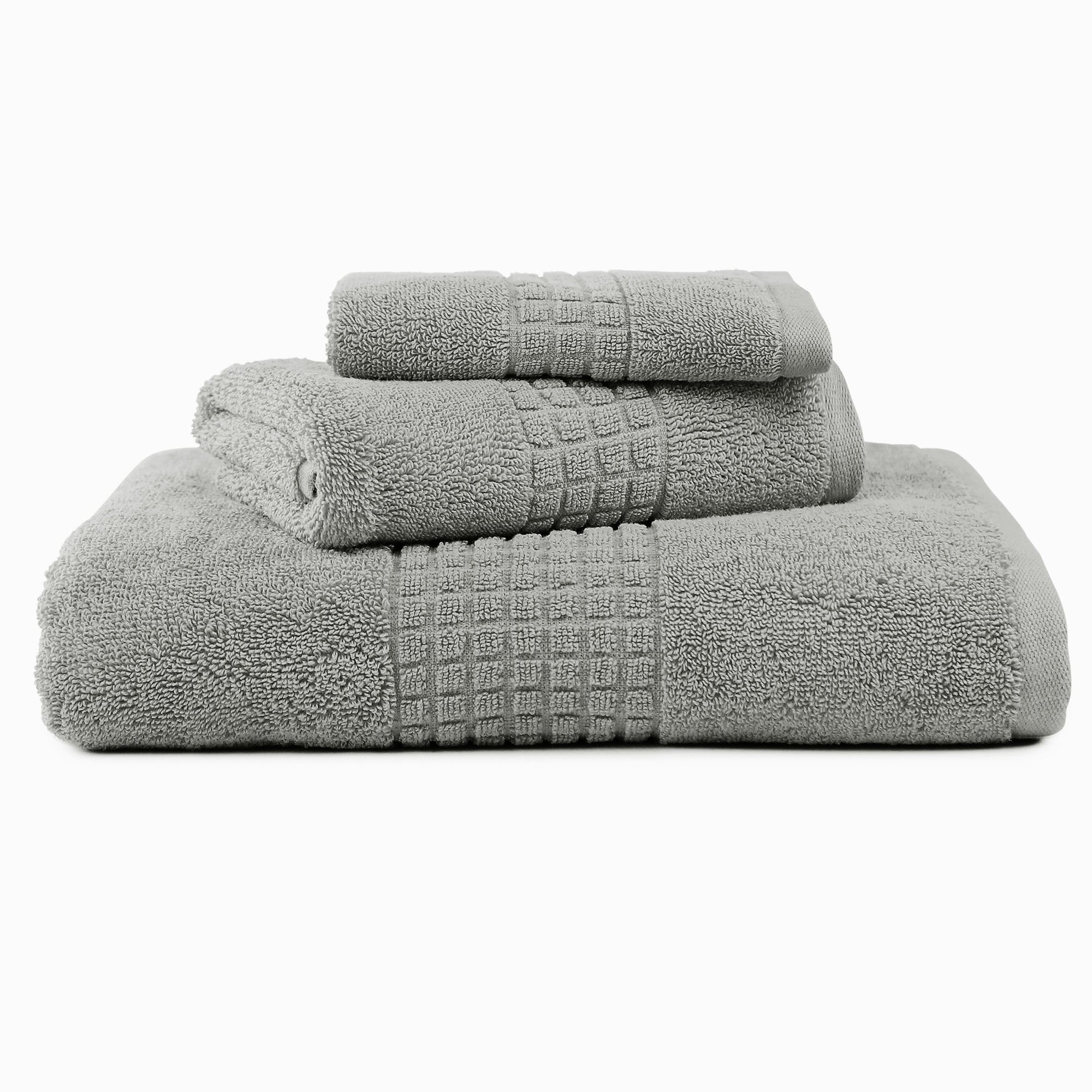 White Classic Luxury Hand Towels | Cotton Hotel spa Bathroom Towel | 16x30  | 6 Pack | Light Grey