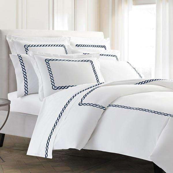 Pisano Eucalyptus Percale Embroidered Pillow Shams - Luxor Linens 