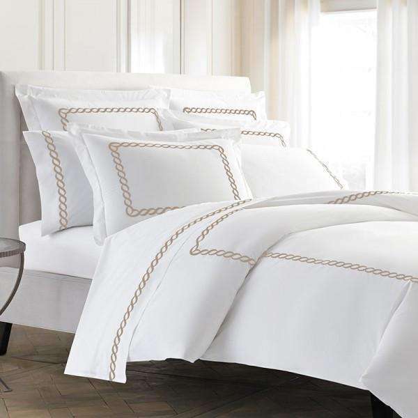 Pisano Eucalyptus Percale Embroidered Pillow Shams - Luxor Linens 