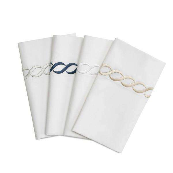 Pisano Eucalyptus Percale Embroidered Pillow Cases - Luxor Linens 